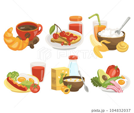 breakfast set vector illustration flat vector 104832037