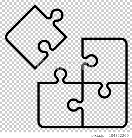 シンプルな4ピースのジグソーパズル 104832269