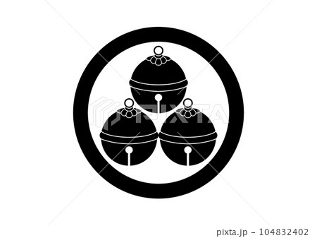 丸に三盛りの鈴 104832402