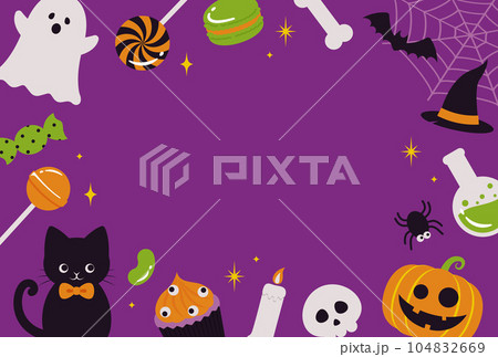 ハロウィンのかわいい背景イラスト 104832669