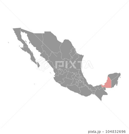 Campeche state map, administrative division of the country of Mexico. Vector illustration. 104832696