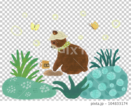 熊在花園裡播種 104833174