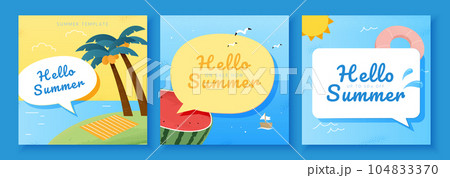 Hello summer holiday card templates 104833370