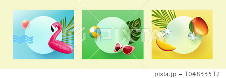 Summer beach decor card templates 104833512