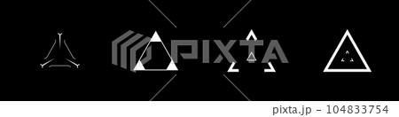 A vector collection of cyberpunk style triangle targets. A vector collection of cyberpunk style triangle targets. 104833754