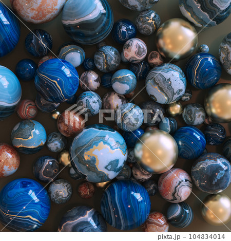 Decorative background of marble spheres. 104834014