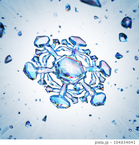 Snowflakes Blue Ice Crystal Winter Symbol 104834041