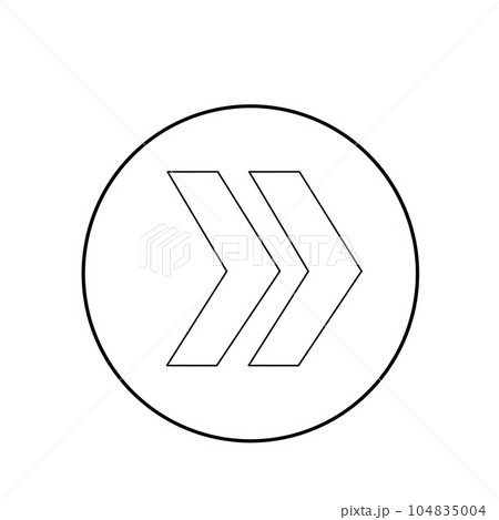 丸で囲んだ早送りのアイコン 104835004