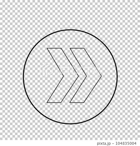 丸で囲んだ早送りのアイコン 104835004