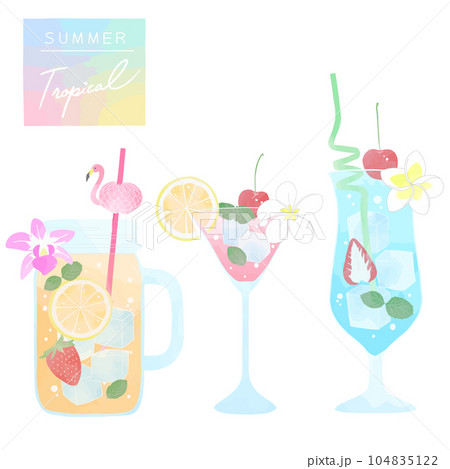 トロピカルジュース　水彩風1 104835122