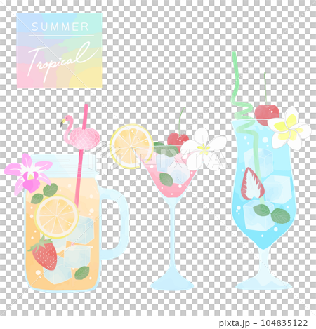 トロピカルジュース　水彩風1 104835122