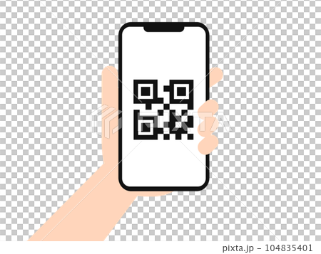 Illustration of reading a QR code with a smartphone Illustration of reading a QR code with a smartphone 104835401