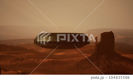 enigmatic spaceship hovering over the Arizona desert enigmatic spaceship hovering over the Arizona desert 104835506