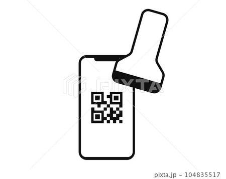 QRコードが表示されたスマホの画面 QRコードが表示されたスマホの画面 104835517