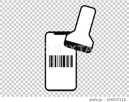 QRコードが表示されたスマホの画面 104835518