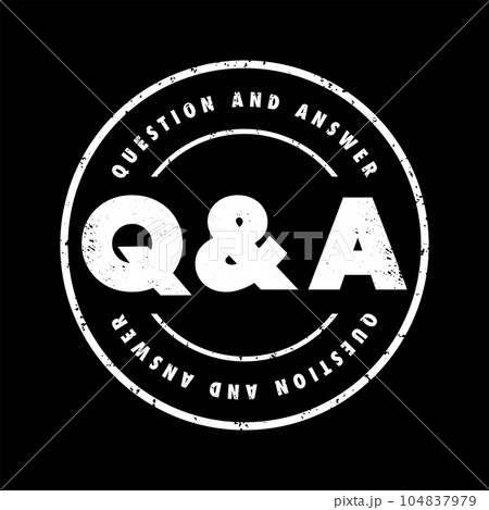 Q And A text stamp, concept background Q And A text stamp, concept background 104837979