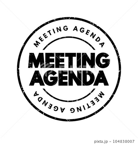 Meeting Agenda text stamp, concept background 104838007