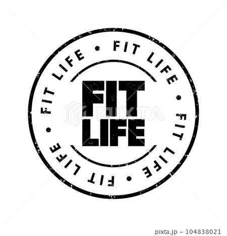 Fit Life text stamp, concept background 104838021