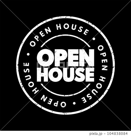Open House text stamp, concept background 104838084