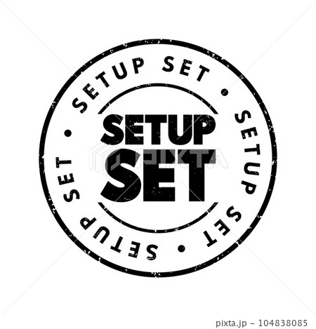 Setup Set text stamp, concept background 104838085