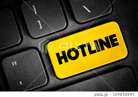 Hotline text button on keyboard, concept background Hotline text button on keyboard, concept background 104838995