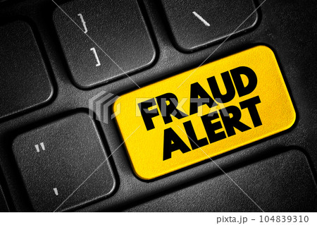 Fraud Alert text button on keyboard, concept background 104839310