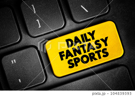 Daily Fantasy Sports text button on keyboard, concept background 104839393