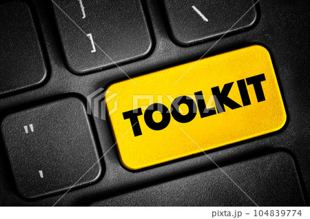 Toolkit text button on keyboard, concept background Toolkit text button on keyboard, concept background 104839774