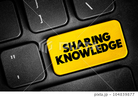 Sharing Knowledge text button on keyboard, concept background Sharing Knowledge text button on keyboard, concept background 104839877