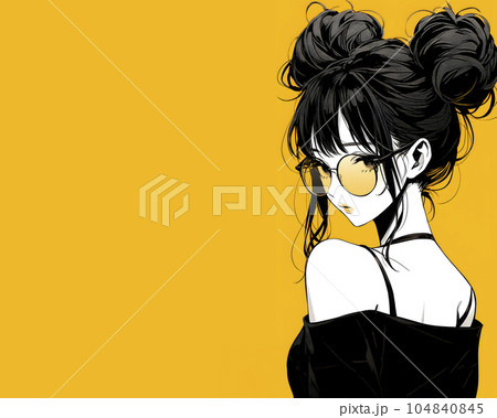 Anime Girl Her Hair Bun Wearing Stock Illustration 2276055049 | Shutterstock