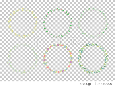 Floral circular frame illustration set 104840900