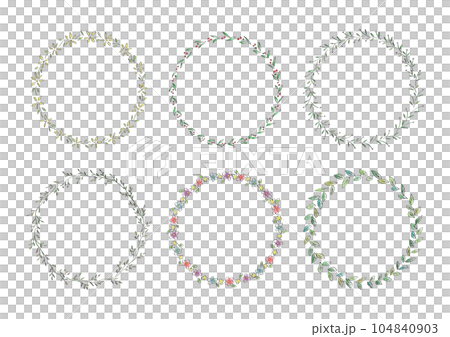 花圓框插圖集(畫線) 花圓框插圖集(畫線) 104840903