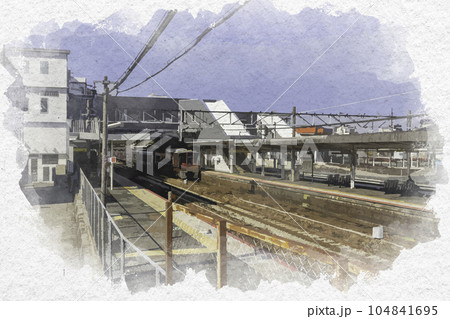水彩画風 JR西条駅 広島県東広島市 水彩画風 JR西条駅 広島県東広島市 104841695
