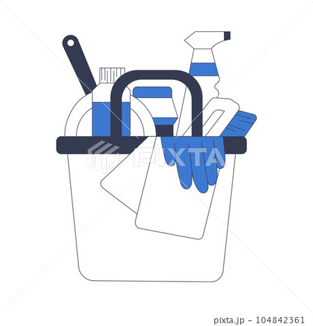 Cleaning Service and Cleanup Supplies with Bucket and Detergent Vector Illustration Cleaning Service and Cleanup Supplies with Bucket and Detergent Vector Illustration 104842361