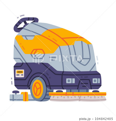 Floor Scrubbing Machine as Cleaning Equipment and Professional Housekeeping Device Vector Illustration Floor Scrubbing Machine as Cleaning Equipment and Professional Housekeeping Device Vector Illustration 104842405