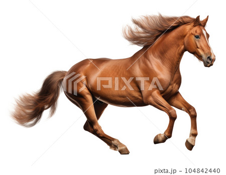 Brown horse isolated. Illustration AI Generative 104842440