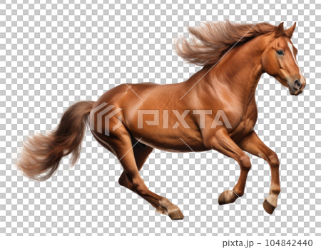 Brown horse isolated. Illustration AI Generative 104842440