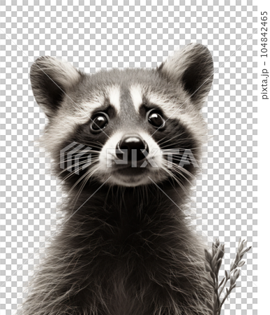 Portrait of Raccoon isolated. Illustration AI Generative 104842465