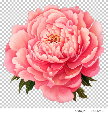 Pink peony flower isolated. Illustration AI Generative 104842468