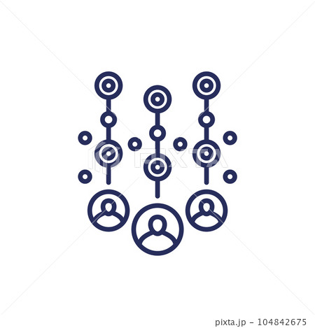 collecting user data line icon 104842675