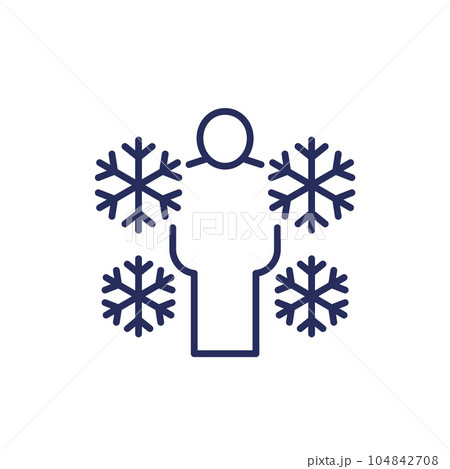 hypothermia line icon on white hypothermia line icon on white 104842708