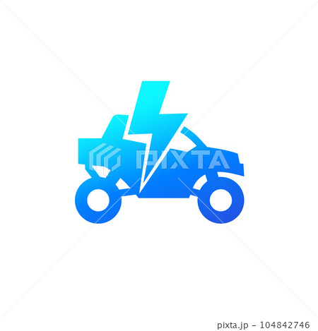 electric UTV icon, Side-by-side vehicle vector electric UTV icon, Side-by-side vehicle vector 104842746