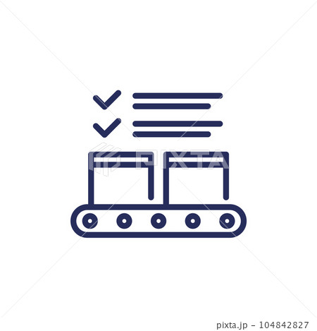 quality control in production icon, line vector quality control in production icon, line vector 104842827