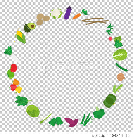 circular frame of vegetables circular frame of vegetables 104843110