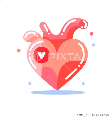 heart with love in flat style isolated on background heart with love in flat style isolated on background 104843250