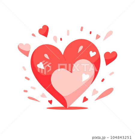 heart with love in flat style isolated on background 104843251