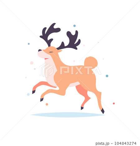 christmas reindeer in flat style isolated on background 104843274