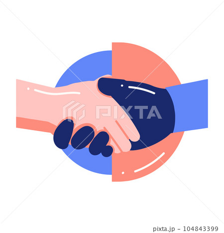 Handshake Friendship in flat style isolated on background 104843399