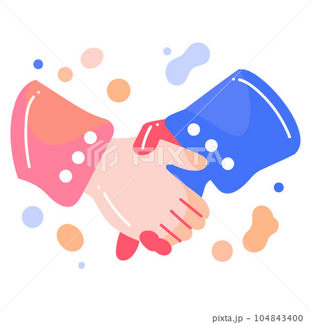 Handshake Friendship in flat style isolated on background Handshake Friendship in flat style isolated on background 104843400