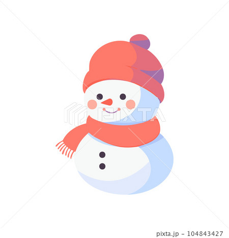 cute snowman in flat style isolated on background cute snowman in flat style isolated on background 104843427